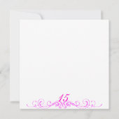 Invitation de la princesse rose Tiara Quinceanera (Dos)