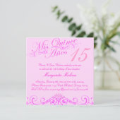 Invitation de la princesse Tiara Pink Quinceanera (Debout devant)