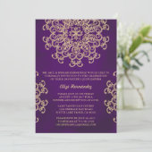 INVITATION DE LA QUINCE DE STYLE INDIEN PURPLE ET (Debout devant)