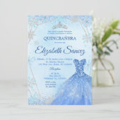 Invitation de la Quinceanera d'hiver bleu et argen (Debout devant)