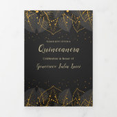 Invitation de la Quinceanera Feuille d'or (Page de couverture)