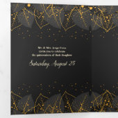 Invitation de la Quinceanera Feuille d'or (Intérieur en premier)