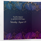 Invitation de la Quinceanera Feuille d'or (Intérieur en premier)