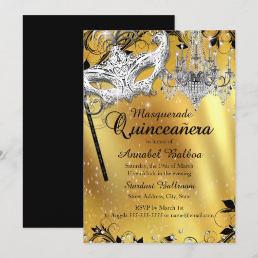 Invitation de la Quinceanera or Masquerade de lust (Devant / Derrière)