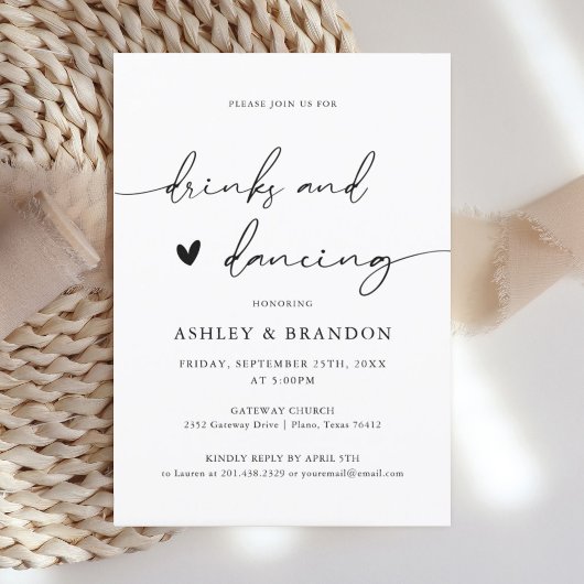 Invitation de la réception de mariage rustique