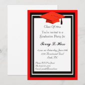 Invitation de la Red and Black Graduation Party (Devant / Derrière)