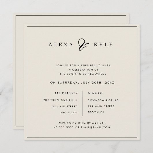 Invitation de la répétition Carré ivoirienne (Devant / Derrière)