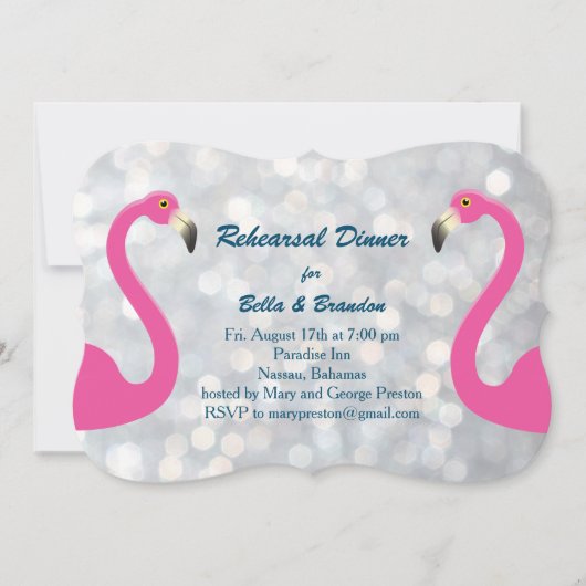 Invitation de la répétition de Flamant rose en arg (Devant)