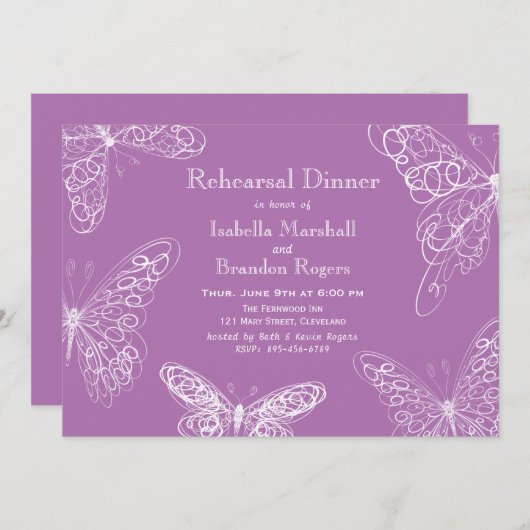 Invitation de la répétition de l'orchidée radieuse (Devant / Derrière)