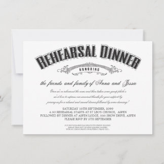 Invitation de la répétition de mariage vintage