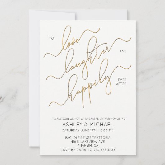 Invitation de la répétition de script en or blanc (Devant)