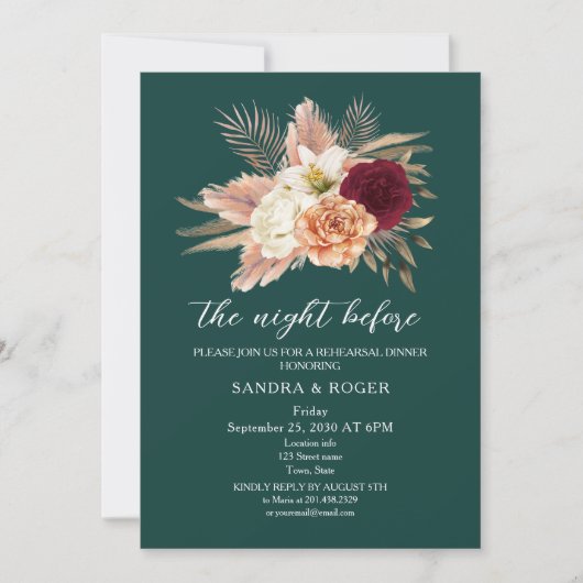 Invitation de la répétition florale Emerald (Devant)