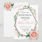 Invitation de la répétition géométrique ModernRose (Devant / Derrière)