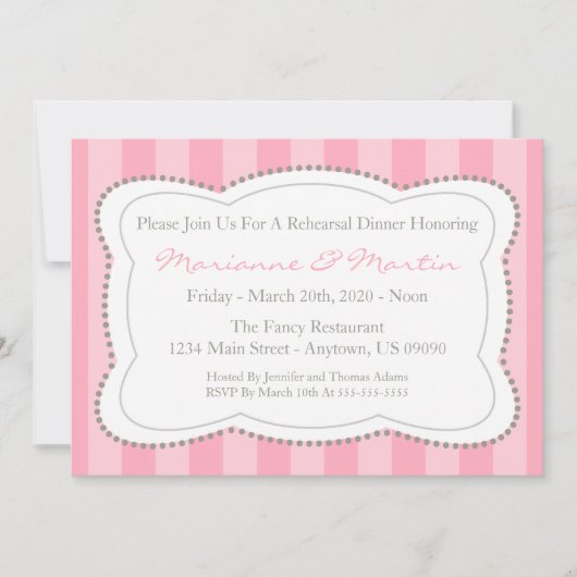 Invitation de la répétition Happy Stripes (rose) (Devant)