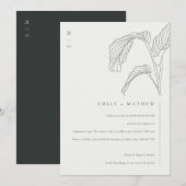 Invitation de la répétition noir blanc de la feuil (Devant / Derrière)