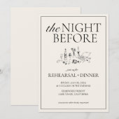 Invitation de la répétition noir et blanc chic (Devant / Derrière)