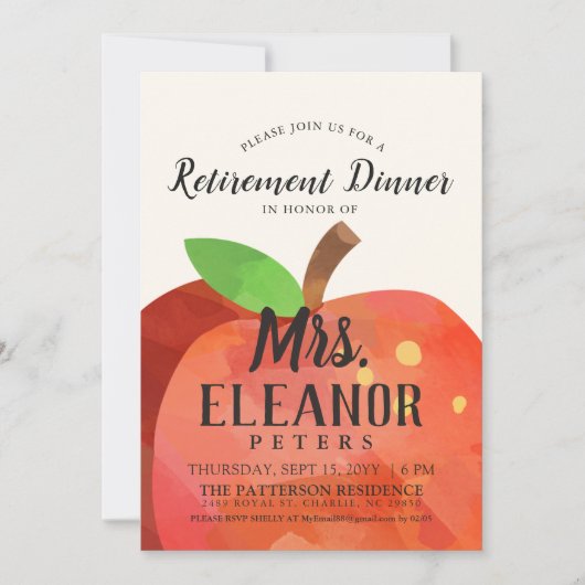 Invitation de la retraite Apple du professeur (Devant)