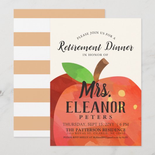 Invitation de la retraite Apple du professeur (Devant / Derrière)