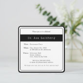 Invitation de la retraite Elégant docteur noir bla (Debout devant)