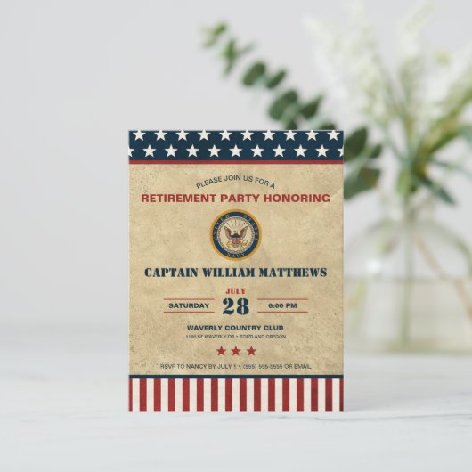 Invitation de la Retraite Party de la marine améri (Debout devant)