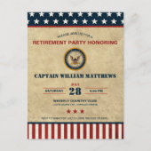Invitation de la Retraite Party de la marine améri (Devant)