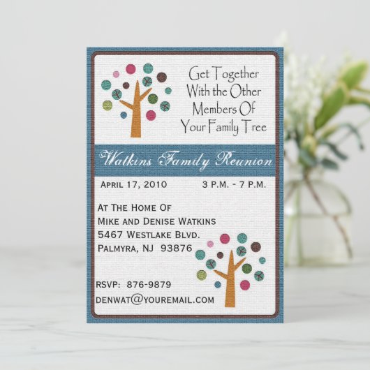 Invitation de la Réunion d'arbre généalogique+ (Debout devant)