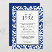 Invitation de la Réunion de classe de damassé de (Devant / Derrière)