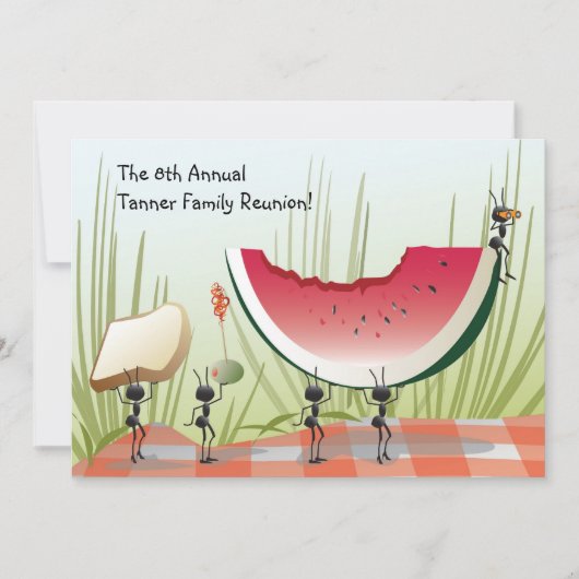 Invitation de la Réunion de pique-nique, de partie (Devant)