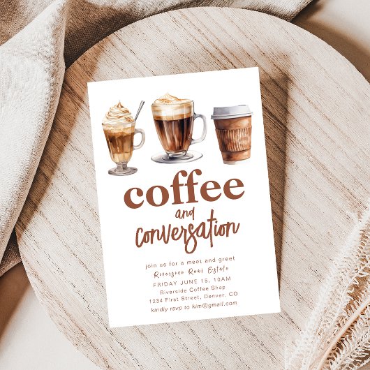 Invitation de la réunion sur le café et la convers