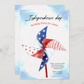 Invitation de la roue du Jour de l'Indépendance (Devant / Derrière)