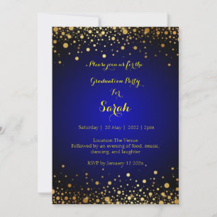 Invitation de la Royal Blue and Gold Graduation Pa