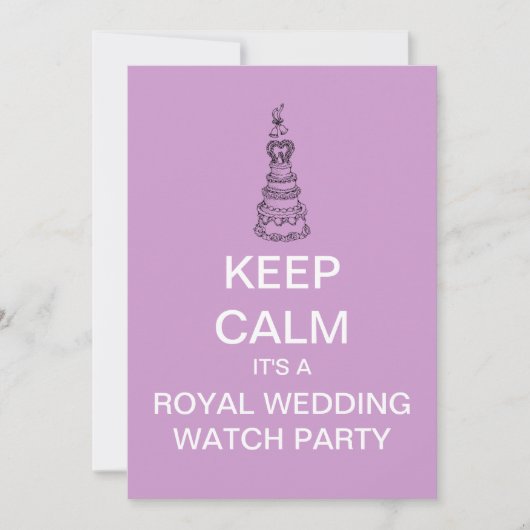 Invitation de la Royal Mariage Watch Party (Devant)