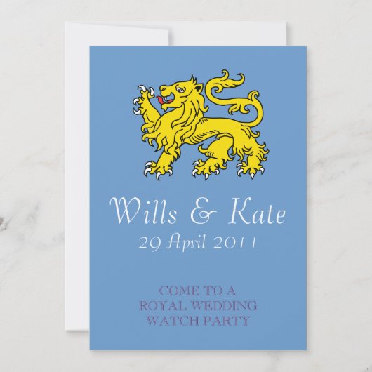 Invitation de la Royal Mariage Watch Party (Blue) (Devant)