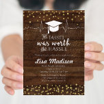 Invitation de la Rustic Gold Nursing Party<br><div class="desc">Invitation Rustic Gold Nursing Graduation Party avec arrière - plan rustique en bois parfait pour votre fête de graduation.</div>