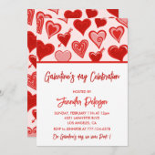 Invitation de la Saint-Galentin Brunch rose et rou (Devant / Derrière)