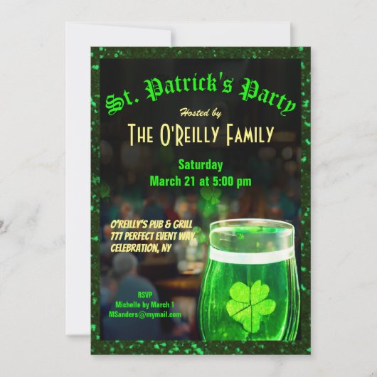Invitation de la Saint Patrick (Devant)