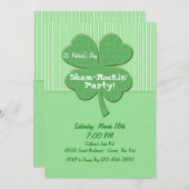 Invitation de la Saint-Patrick pour la fête des Sh (Devant / Derrière)