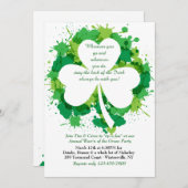 Invitation de la Saint-Patrick, Shamrock de Grunge (Devant / Derrière)