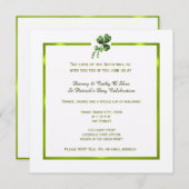 Invitation de la Saint-Patrick, Shamrock Vintage (Devant / Derrière)
