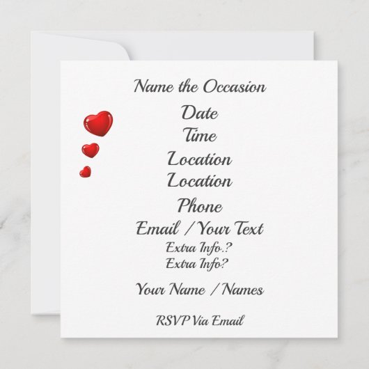 Invitation de la Saint-Valentin (Dos)