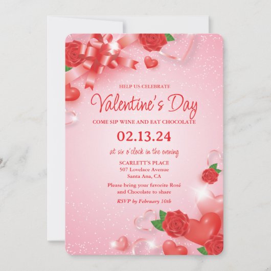 Invitation de la Saint Valentin (Devant)