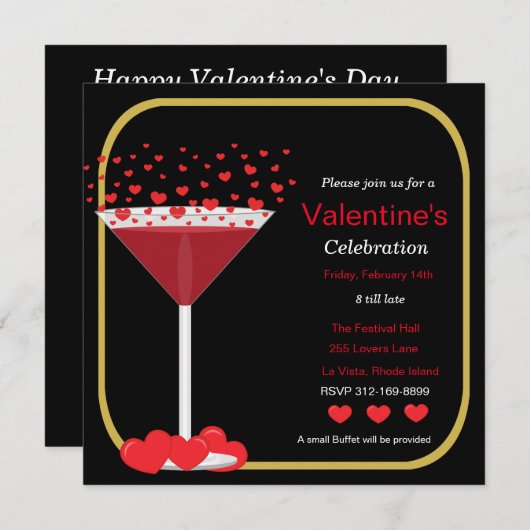 Invitation de la Saint Valentin (Devant / Derrière)