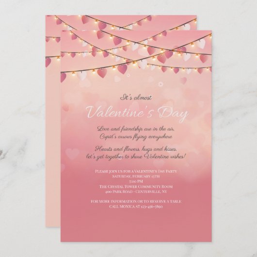 Invitation de la Saint Valentin (Devant / Derrière)