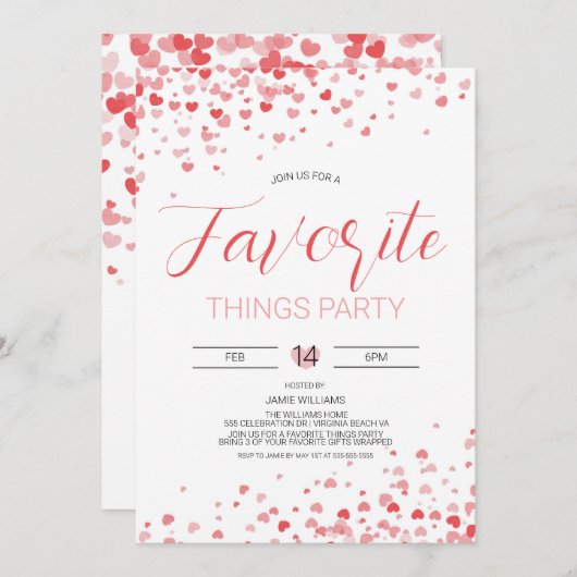 Invitation de la Saint Valentin (Devant / Derrière)