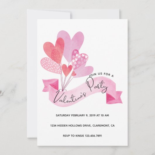 Invitation de la Saint Valentin (Devant)