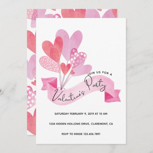 Invitation de la Saint Valentin (Devant / Derrière)