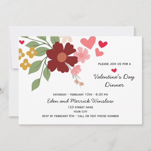 Invitation de la Saint Valentin (Devant)