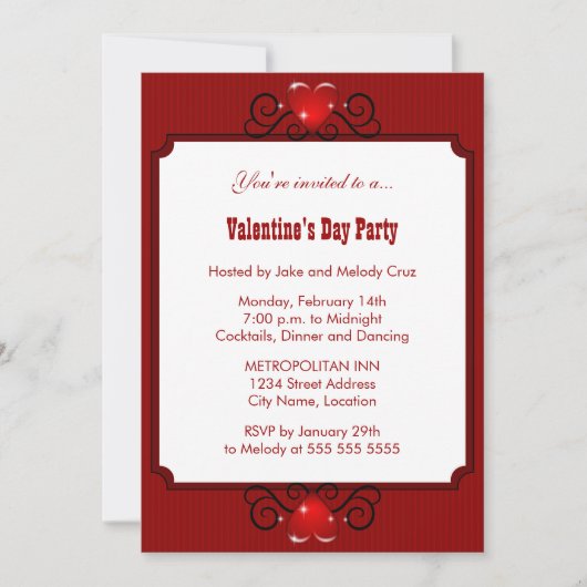 Invitation de la Saint Valentin (Devant)