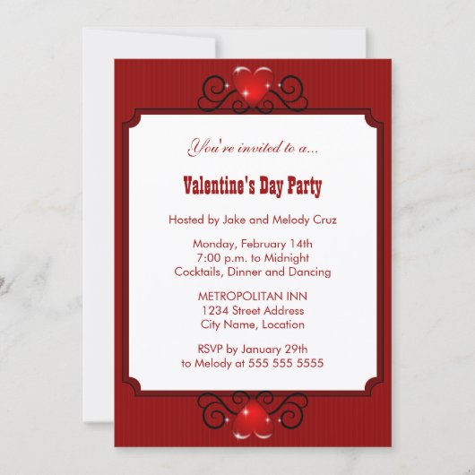 Invitation de la Saint Valentin (Devant)