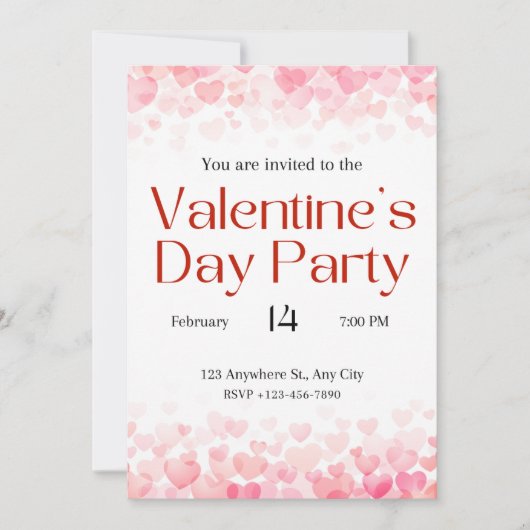 Invitation de la Saint Valentin (Devant)